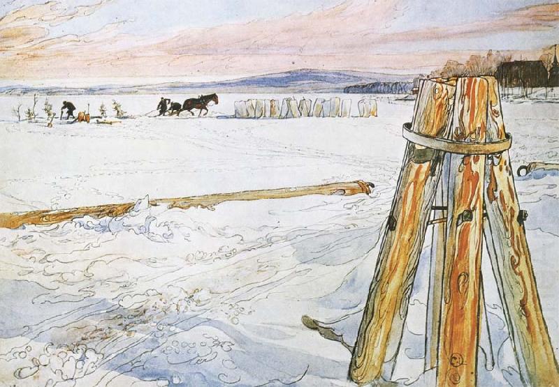 Carl Larsson Harverstion Ice china oil painting image
